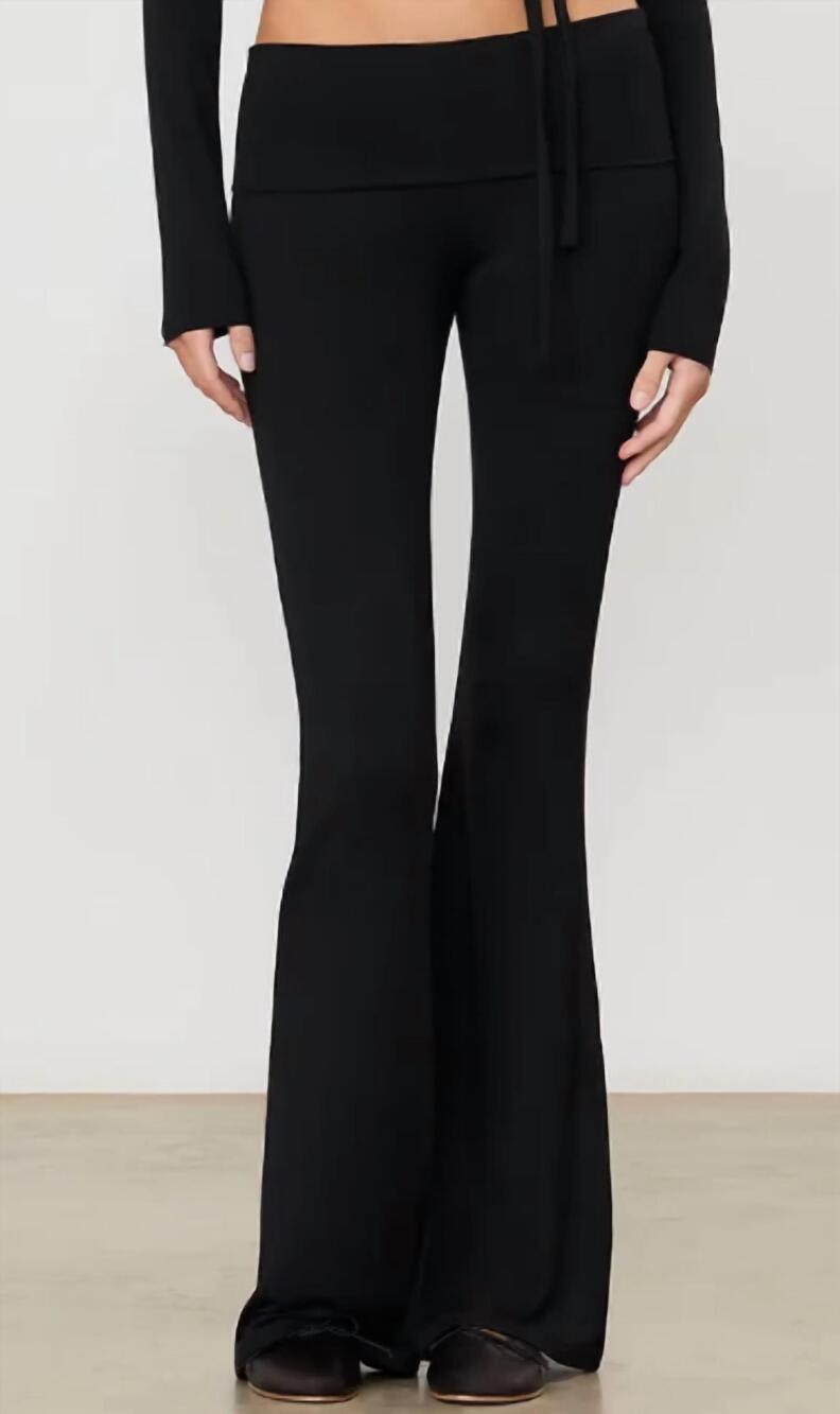 NEW ETERNE foldover flare pant in black
